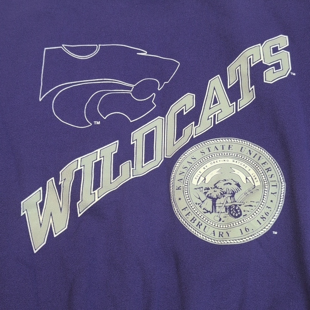 Vintage Kansas State KState Wildcats Hanes Activewear Crewneck Sweatshirt XLarge